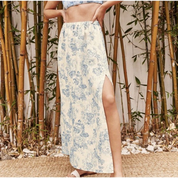 Reformation Dresses & Skirts - Reformation Womens ‘Sandalwood’ Linen Maxi Skirt Size 4 in Teacup Print NWT